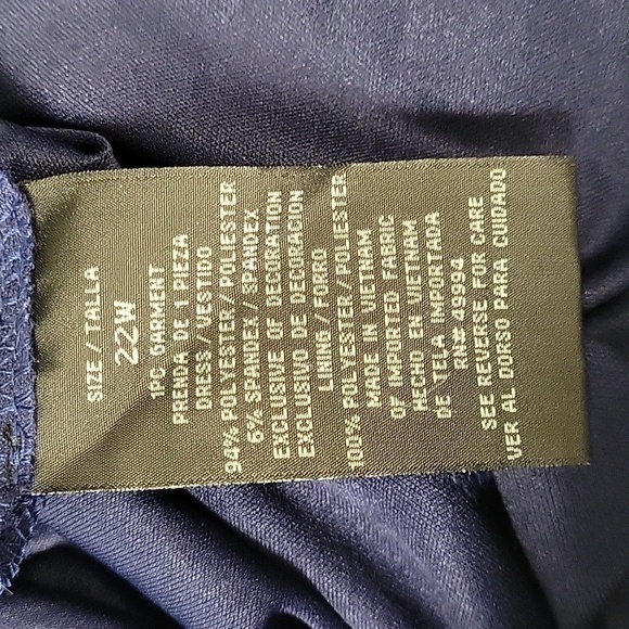 R&M Richards Blue Ruffle Dress with Shoulder Details Size 22W - Picture 12 of 14